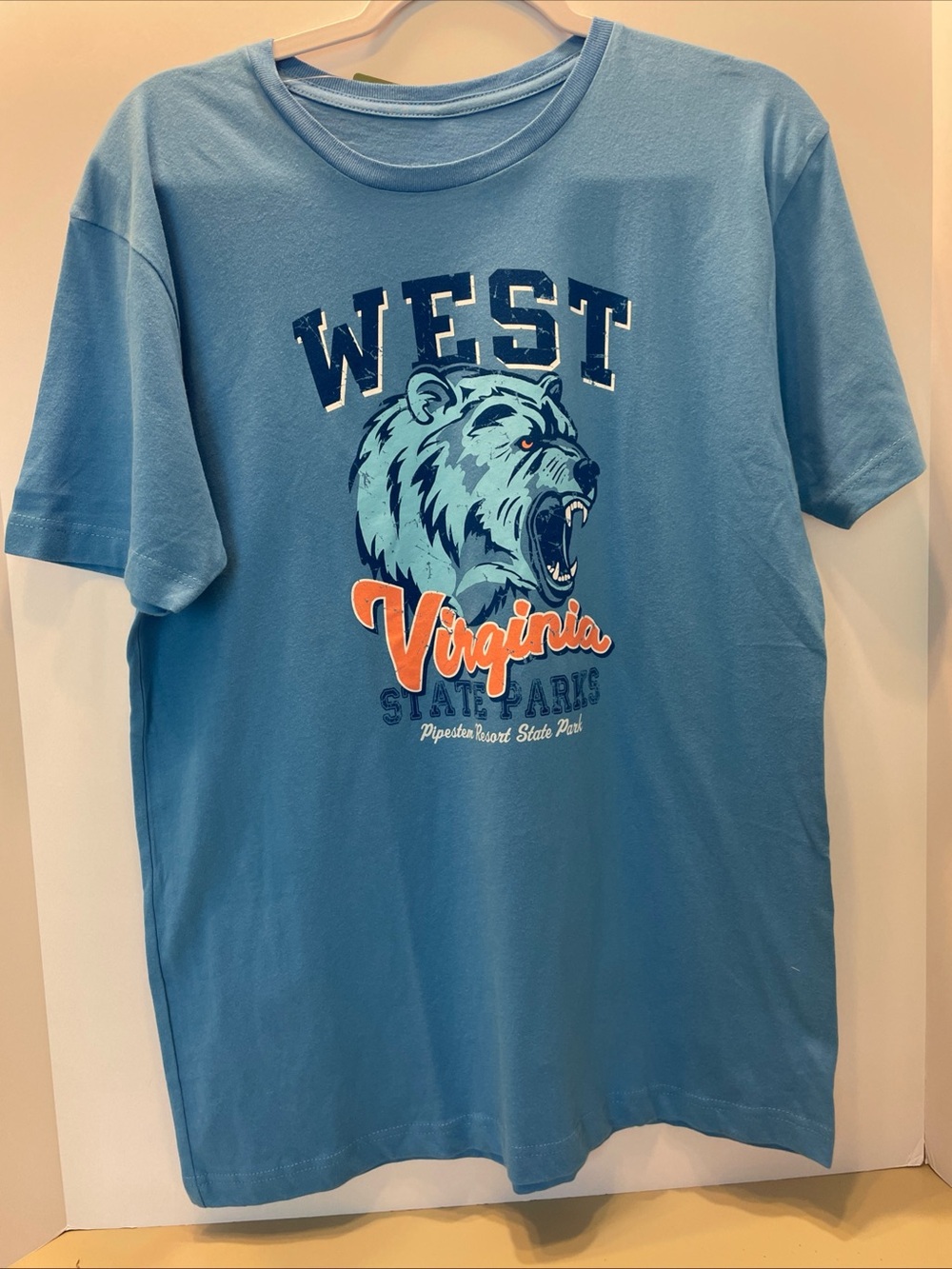 West Virginia State Parks T-Shirt unisex Adult M Team Bear Blue *NEW* NWT WV